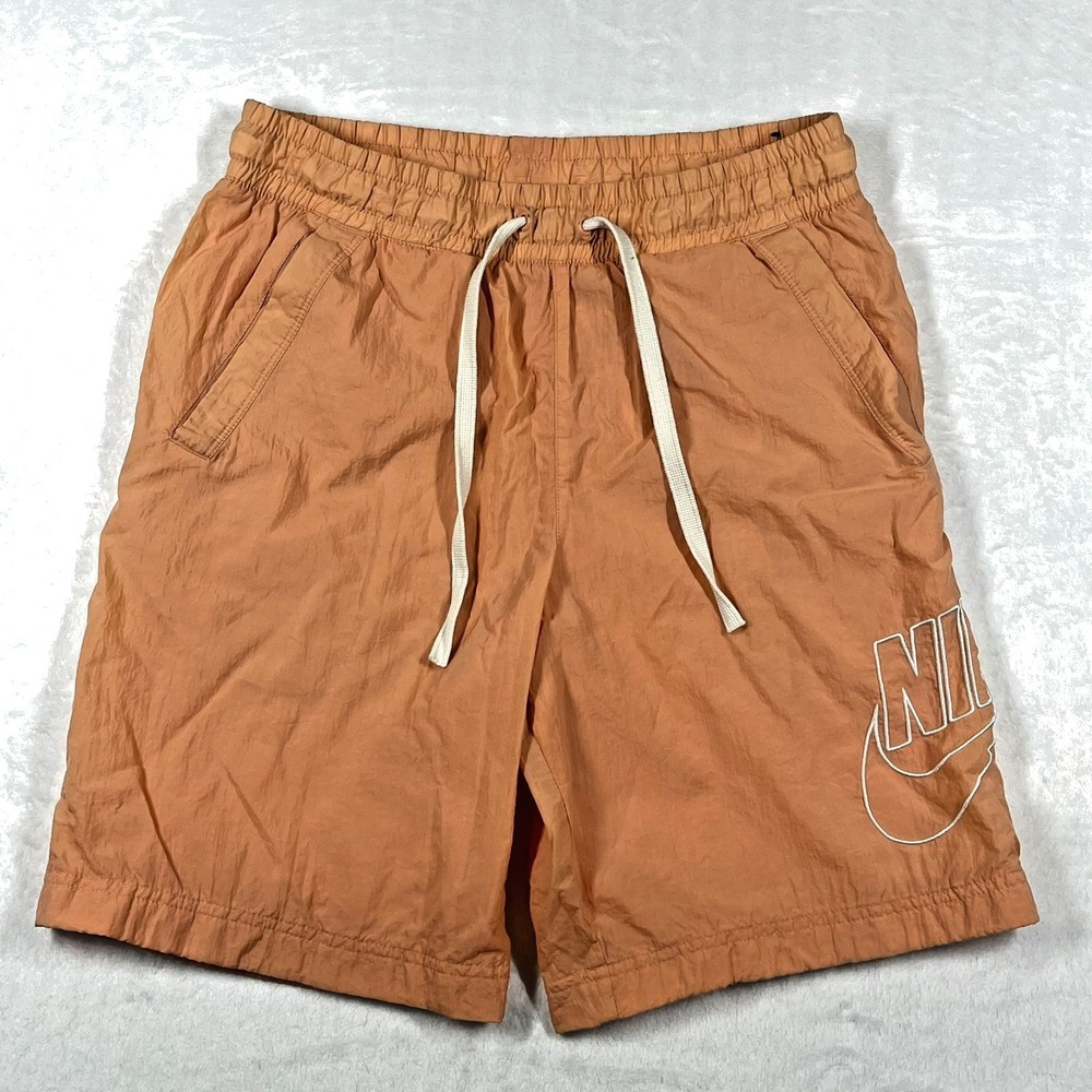 Nike Sportswear Alumni Woven Flow Mesh Lined Shorts Men's‎ S Peach *Flaw